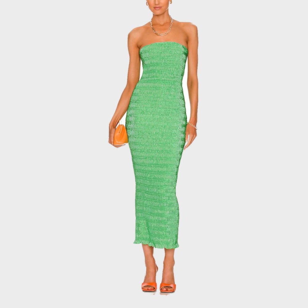 REVOLVE Green Strapless Dress
